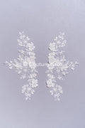 3D flower pearl appliqués for wedding dresses/ bridal lace pearl motifs // A25-516