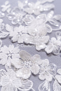 3D flower pearl appliqués for wedding dresses/ bridal lace pearl motifs // A25-516