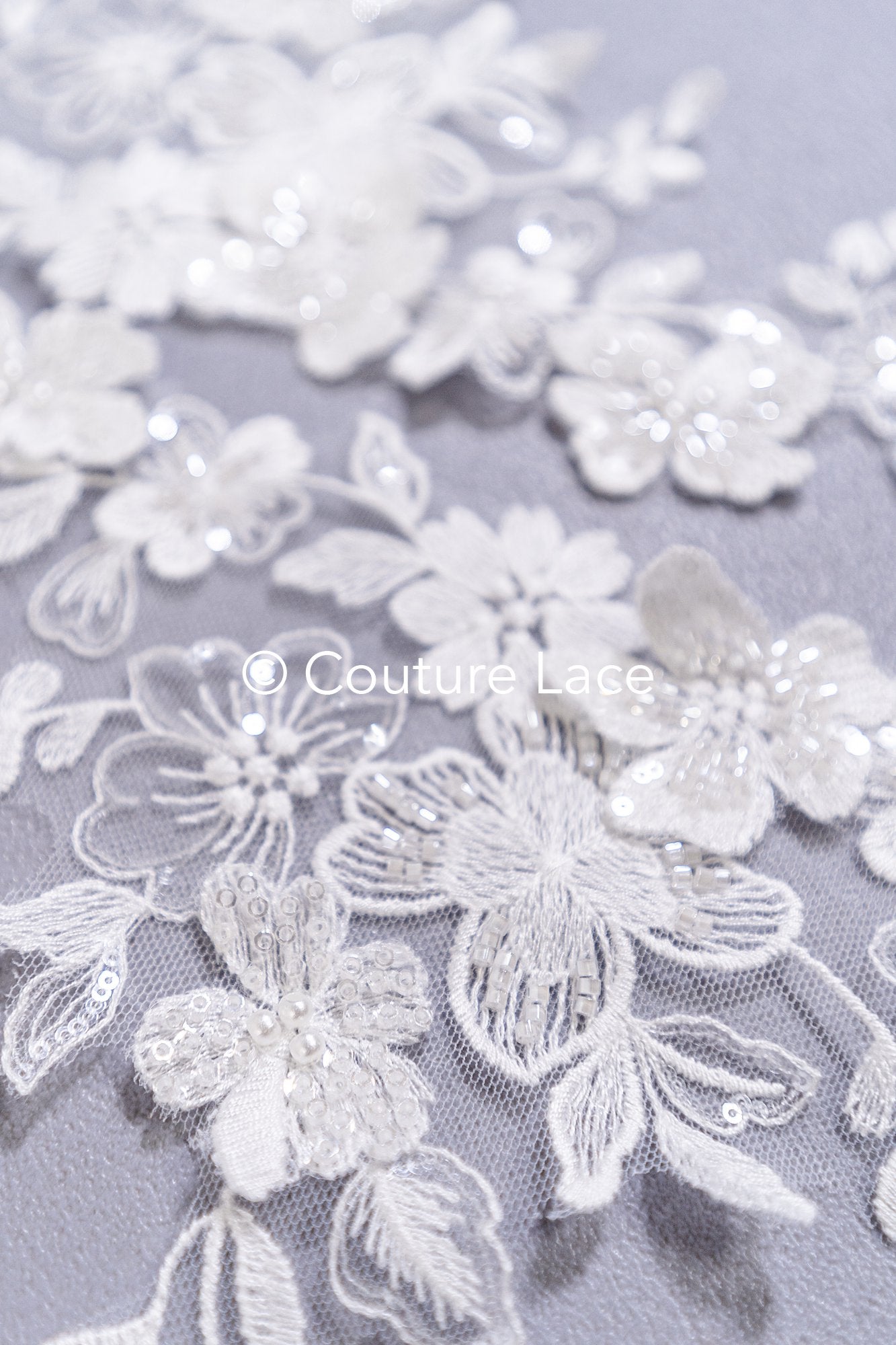 3D flower pearl appliqués for wedding dresses/ bridal lace pearl motifs // A25-516