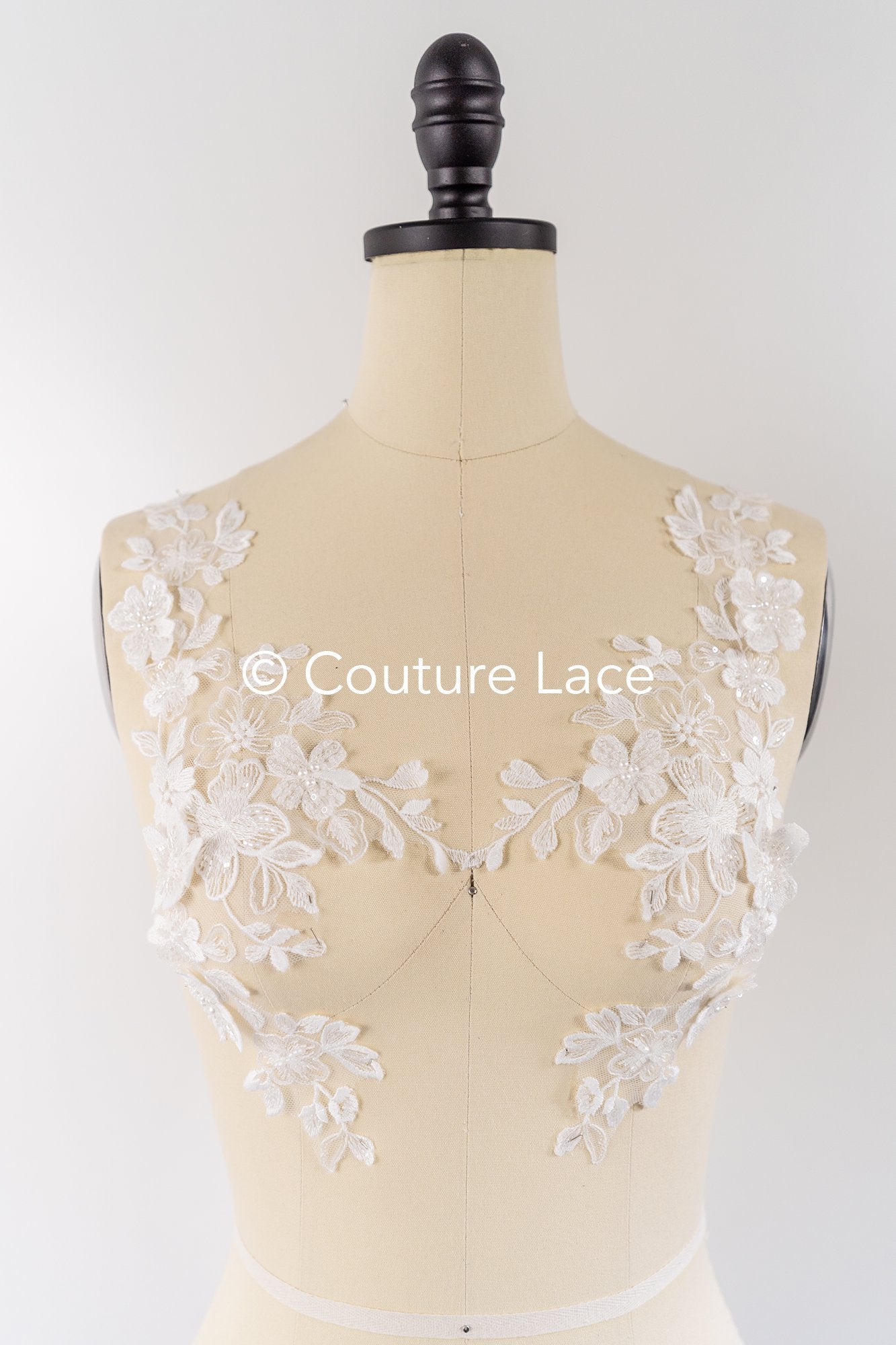 3D flower pearl appliqués for wedding dresses/ bridal lace pearl motifs // A25-516