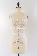 3D flower pearl appliqués for wedding dresses/ bridal lace pearl motifs // A25-516