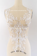 3D flower pearl appliqués for wedding dresses/ bridal lace pearl motifs // A25-516