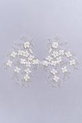 Hand-embroidered 3D appliqués with 3D flowers for wedding dresses // A25-517