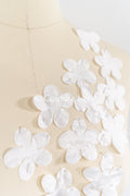 100 uds. - Flores 3D / Flores de tela para vestidos de novia / Apliques de encaje con flores 3D // A26-518