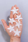 100 uds. - Flores 3D / Flores de tela para vestidos de novia / Apliques de encaje con flores 3D // A26-519