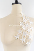 100 uds. - Flores 3D / Flores de tela para vestidos de novia / Apliques de encaje con flores 3D // A26-519