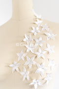 100 uds. - Flores 3D / Flores de tela para vestidos de novia / Apliques de encaje con flores 3D // A26-519