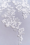 3D flower pearl appliqués for wedding dresses/ bridal lace pearl motifs // A25-520