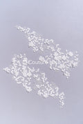 3D flower pearl appliqués for wedding dresses/ bridal lace pearl motifs // A25-520