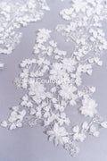 3D flower pearl appliqués for wedding dresses/ bridal lace pearl motifs // A25-520