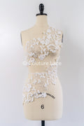 3D flower pearl appliqués for wedding dresses/ bridal lace pearl motifs // A25-520