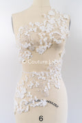 3D flower pearl appliqués for wedding dresses/ bridal lace pearl motifs // A25-520