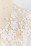 3D flower pearl appliqués for wedding dresses/ bridal lace pearl motifs // A25-520