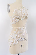3D flower pearl appliqués for wedding dresses/ bridal lace pearl motifs // A25-520