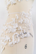 3D flower pearl appliqués for wedding dresses/ bridal lace pearl motifs // A25-520