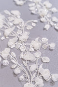 3D-Blumen Perlen-Applikationen für Brautkleider/ Brautkleidspitze Perlen Motive // A26-522