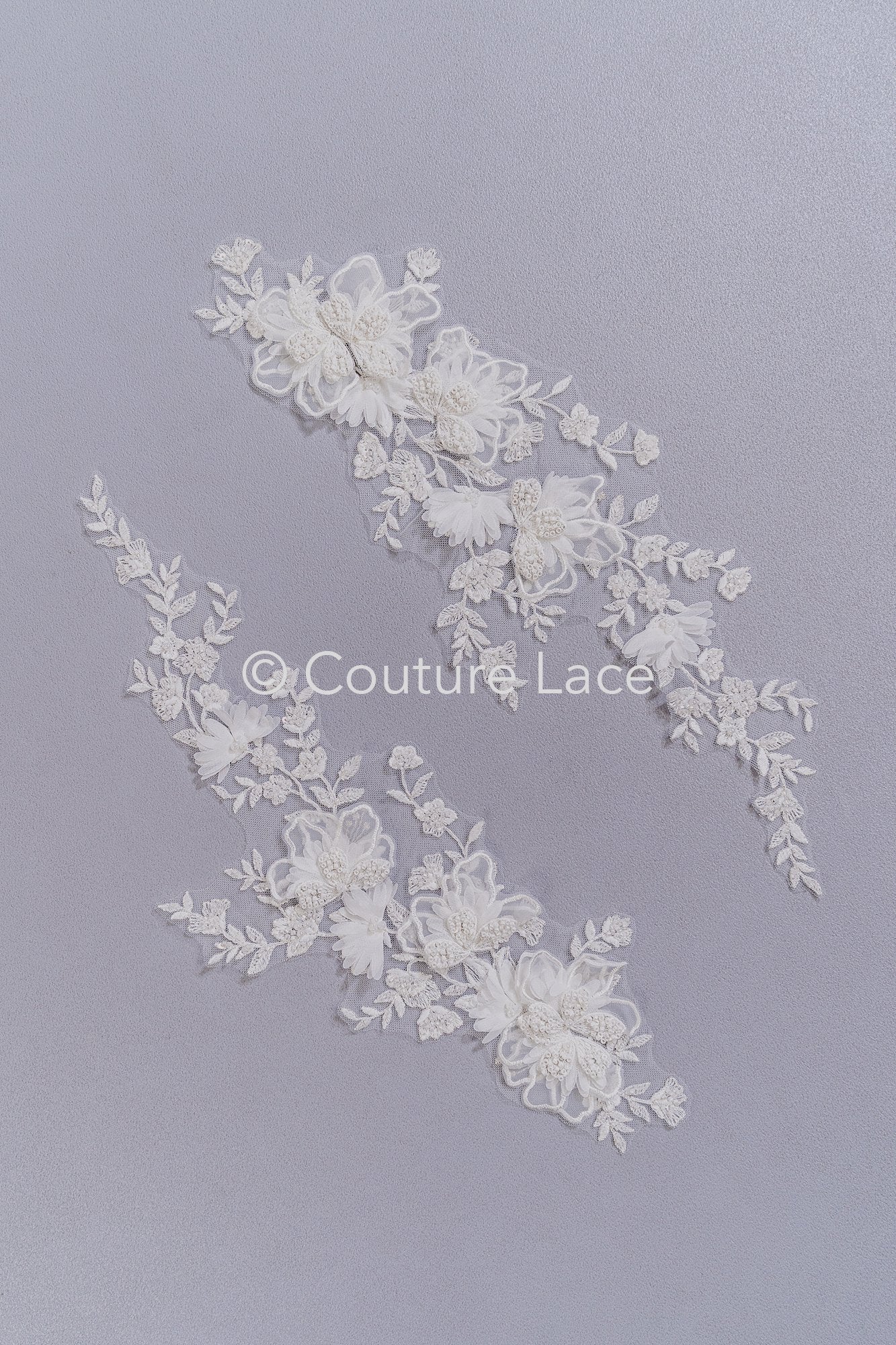 3D Flower Bead Appliqués for Wedding Dresses/Wedding Dress Lace Bead Motifs // A26-523