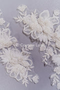 3D Flower Bead Appliqués for Wedding Dresses/Wedding Dress Lace Bead Motifs // A26-523
