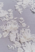 3D Flower Bead Appliqués for Wedding Dresses/Wedding Dress Lace Bead Motifs // A26-523