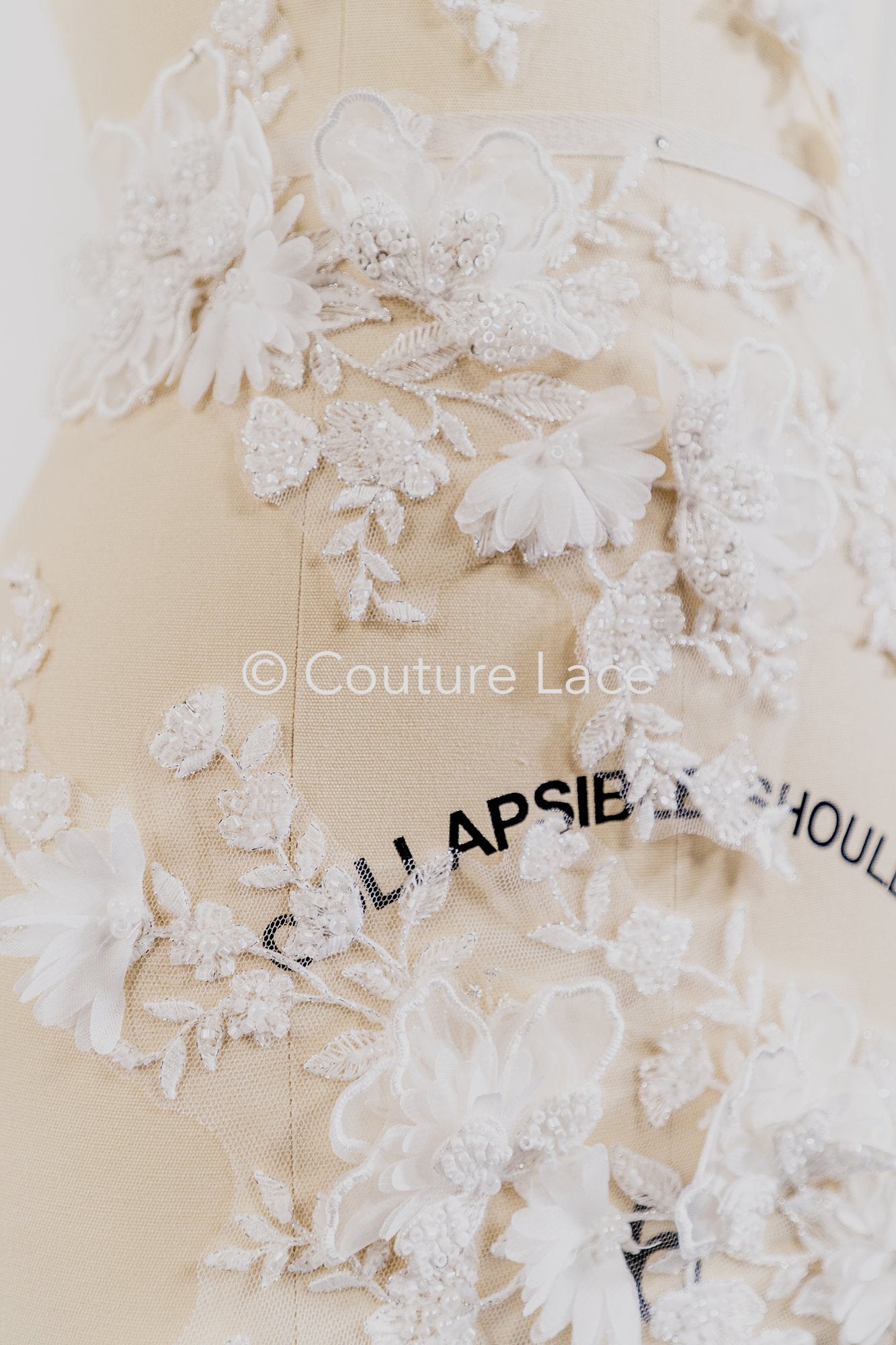 3D Flower Bead Appliqués for Wedding Dresses/Wedding Dress Lace Bead Motifs // A26-523