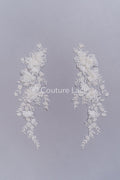 3D Flower Bead Appliqués for Wedding Dresses/Wedding Dress Lace Bead Motifs // A26-523
