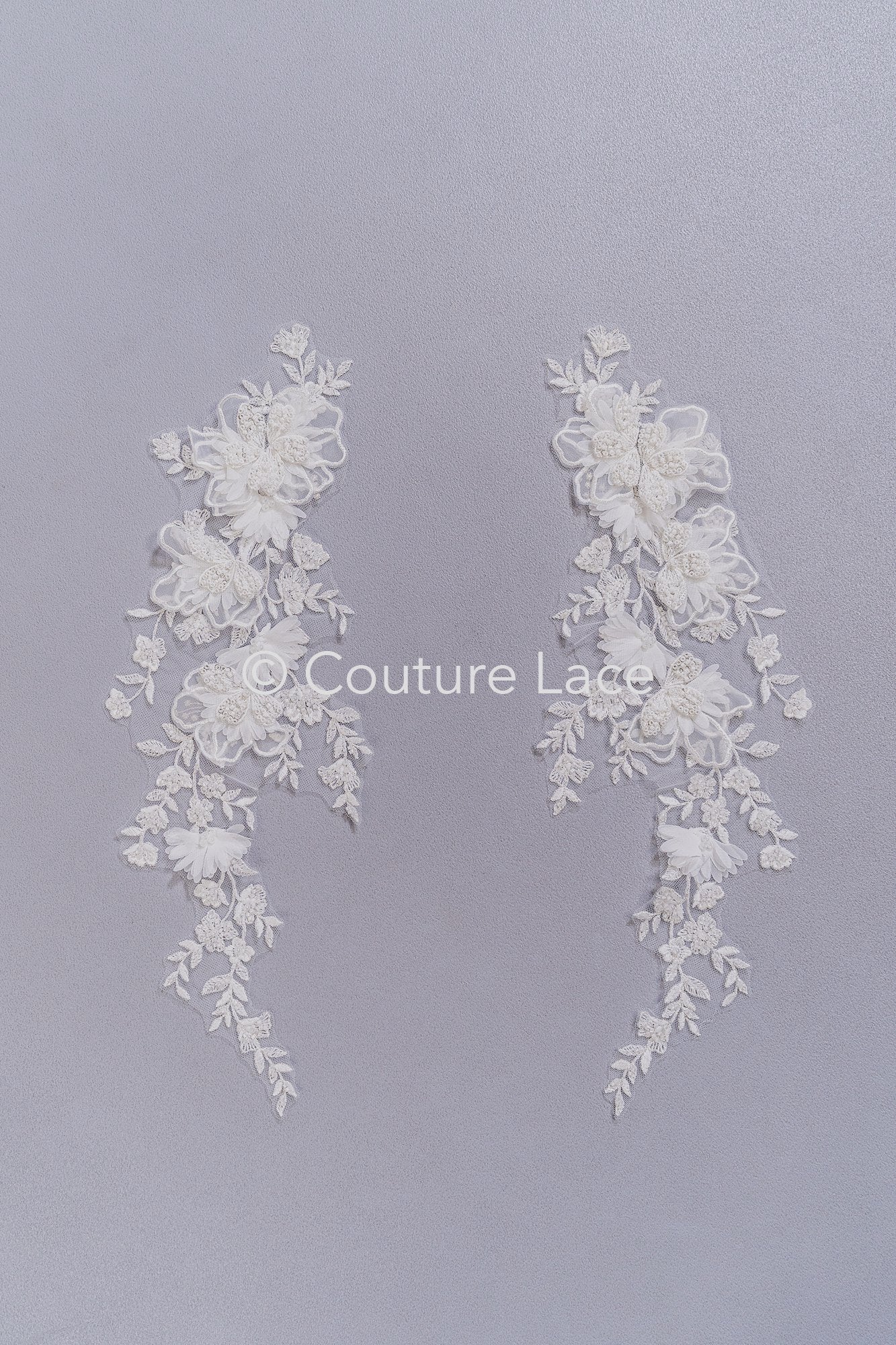 3D Flower Bead Appliqués for Wedding Dresses/Wedding Dress Lace Bead Motifs // A26-523