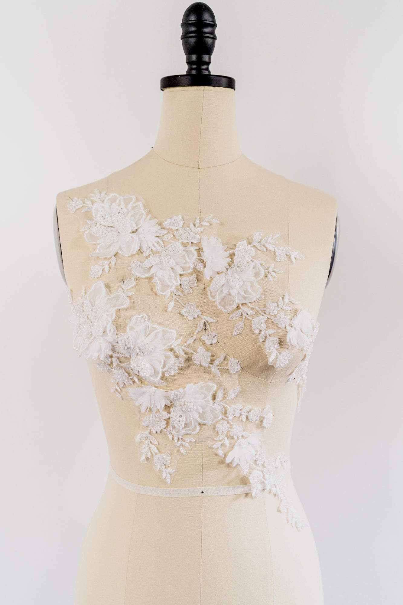 3D Flower Bead Appliqués for Wedding Dresses/Wedding Dress Lace Bead Motifs // A26-523