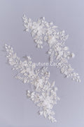 3D Flower Bead Appliqués for Wedding Dresses/Wedding Dress Lace Bead Motifs // A26-524