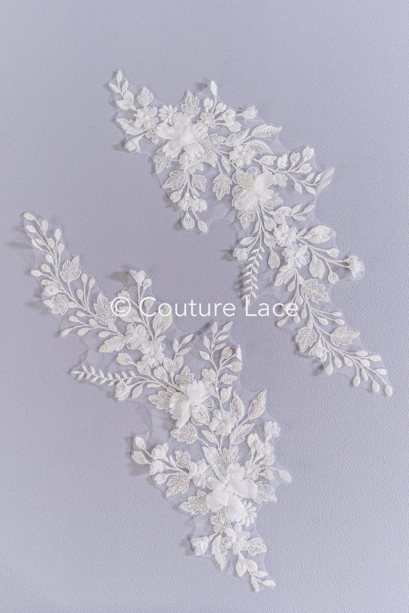 3D Flower Bead Appliqués for Wedding Dresses/Wedding Dress Lace Bead Motifs // A26-524