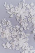 3D Flower Bead Appliqués for Wedding Dresses/Wedding Dress Lace Bead Motifs // A26-524