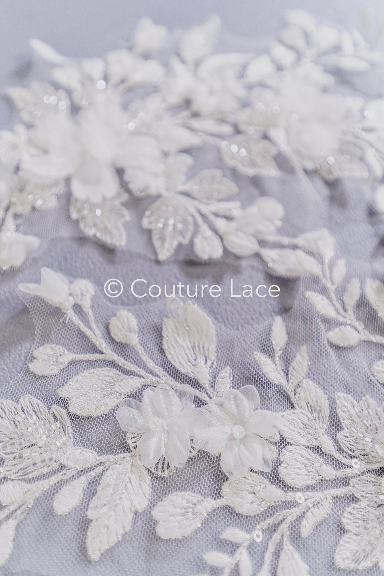 3D Flower Bead Appliqués for Wedding Dresses/Wedding Dress Lace Bead Motifs // A26-524