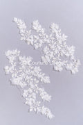 3D-Blumen Perlen-Applikationen für Brautkleider/ Brautkleidspitze Perlen Motive // A26-525