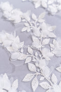 3D-Blumen Perlen-Applikationen für Brautkleider/ Brautkleidspitze Perlen Motive // A26-525