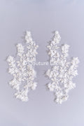 3D-Blumen Perlen-Applikationen für Brautkleider/ Brautkleidspitze Perlen Motive // A26-525