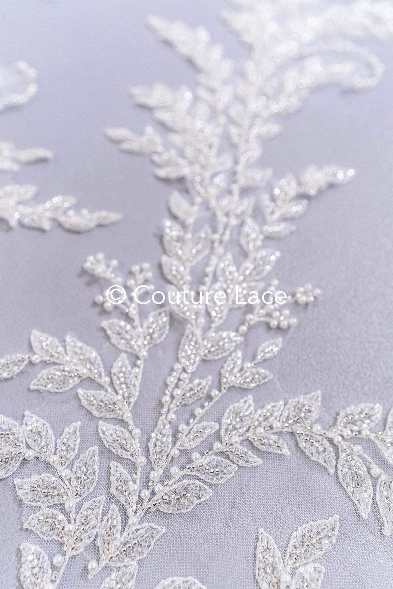 Perlen bestickte Blumen Applikationen für Brautkleider/ Brautkleidspitze Perlen Motive // A25-526