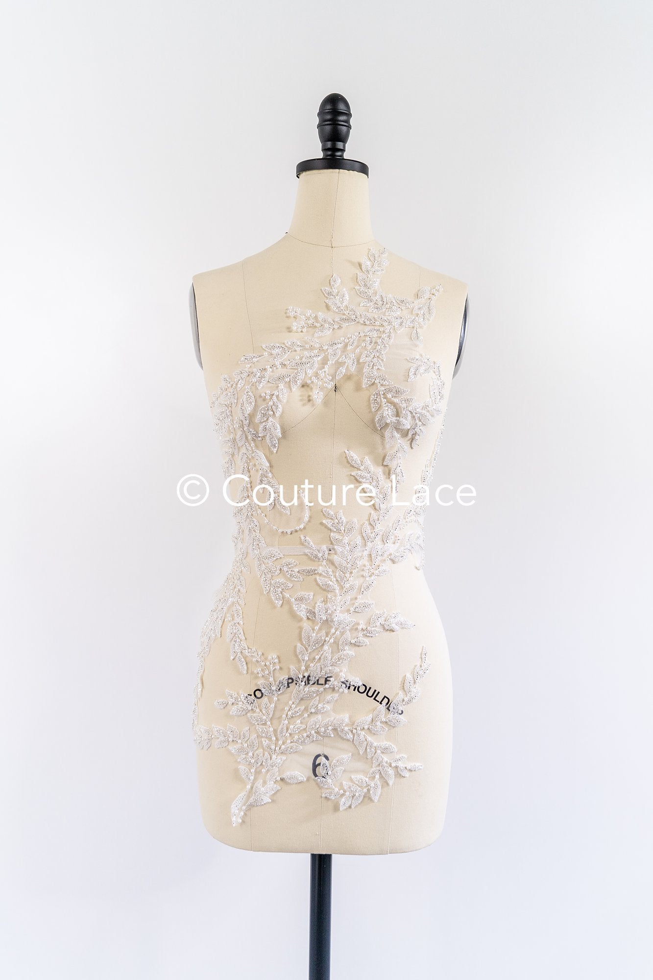 Perlen bestickte Blumen Applikationen für Brautkleider/ Brautkleidspitze Perlen Motive // A25-526