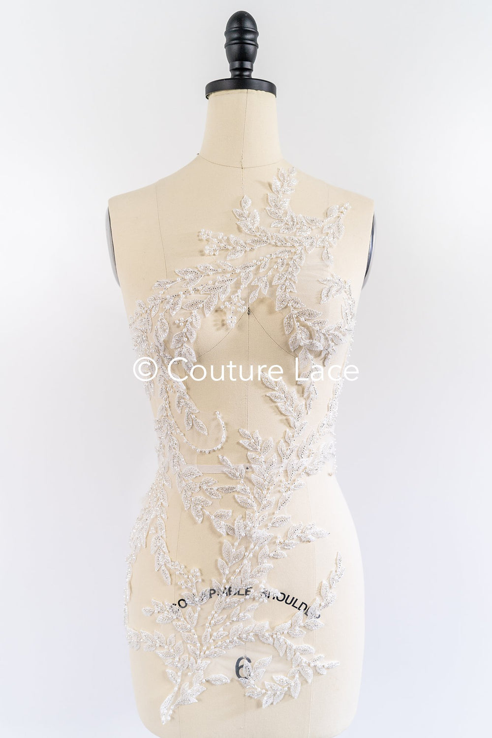 Perlen bestickte Blumen Applikationen für Brautkleider/ Brautkleidspitze Perlen Motive // A25-526