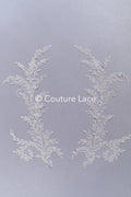 Appliques florales brodées de perles pour robes de mariée / Dentelle pour robe de mariée à motifs de perles // A25-527