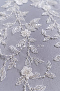 Beaded embroidered flower appliqués for wedding dresses/ bridal lace bead motifs // A25-511