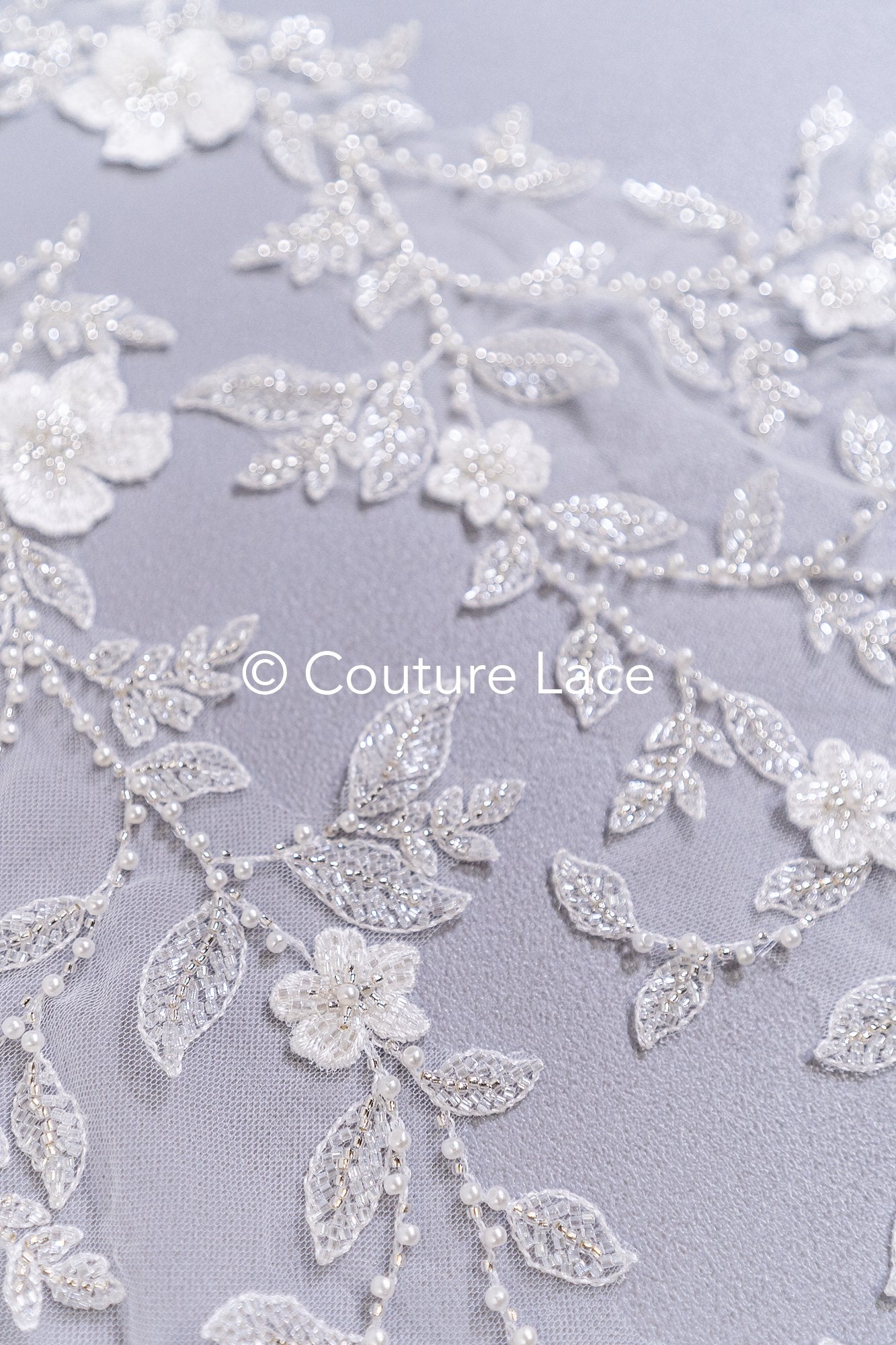 Perlen bestickte Blumen Applikationen für Brautkleider/ Brautkleidspitze Perlen Motive // A25-527