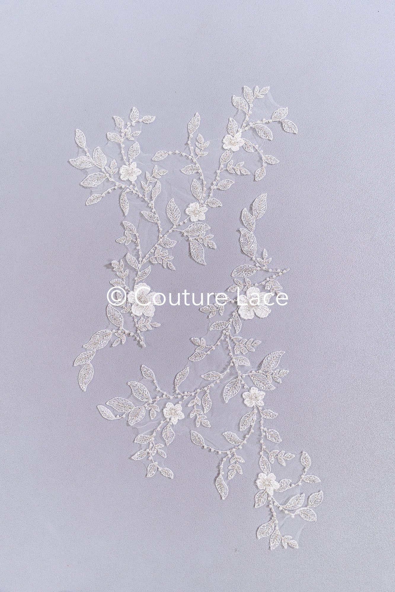 Perlen bestickte Blumen Applikationen für Brautkleider/ Brautkleidspitze Perlen Motive // A25-527