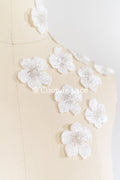 Perlenbestickte 3D Blüten/ 3D Blüten für Brautkleider // A25-528