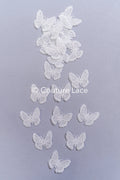 20Stk. 3D Schmetterlinge Spitzenapplikation/ Hochzeitskleid Spitzenapplikation/ Bestickte Schmetterlinge// A26-178B