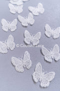 20Stk. 3D Schmetterlinge Spitzenapplikation/ Hochzeitskleid Spitzenapplikation/ Bestickte Schmetterlinge// A26-178B