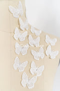 20Stk. 3D Schmetterlinge Spitzenapplikation/ Hochzeitskleid Spitzenapplikation/ Bestickte Schmetterlinge// A26-178B