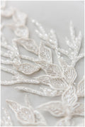 Beautiful hand embroidered 3D lace/ hand embroidered dress panel/ wedding dress lace/ shiny pearl appliques for dresses/ bridal lace panel// E18-007A