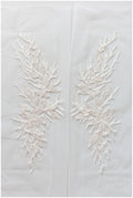 Beautiful hand embroidered 3D lace/ hand embroidered dress panel/ wedding dress lace/ shiny pearl appliques for dresses/ bridal lace panel// E18-007A