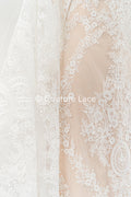 Luxurious Rococo and Baroque lace with floral patterns, finest bridal lace in Baroque style // L25-839