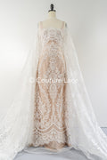 Luxurious Rococo and Baroque lace with floral patterns, finest bridal lace in Baroque style // L25-839