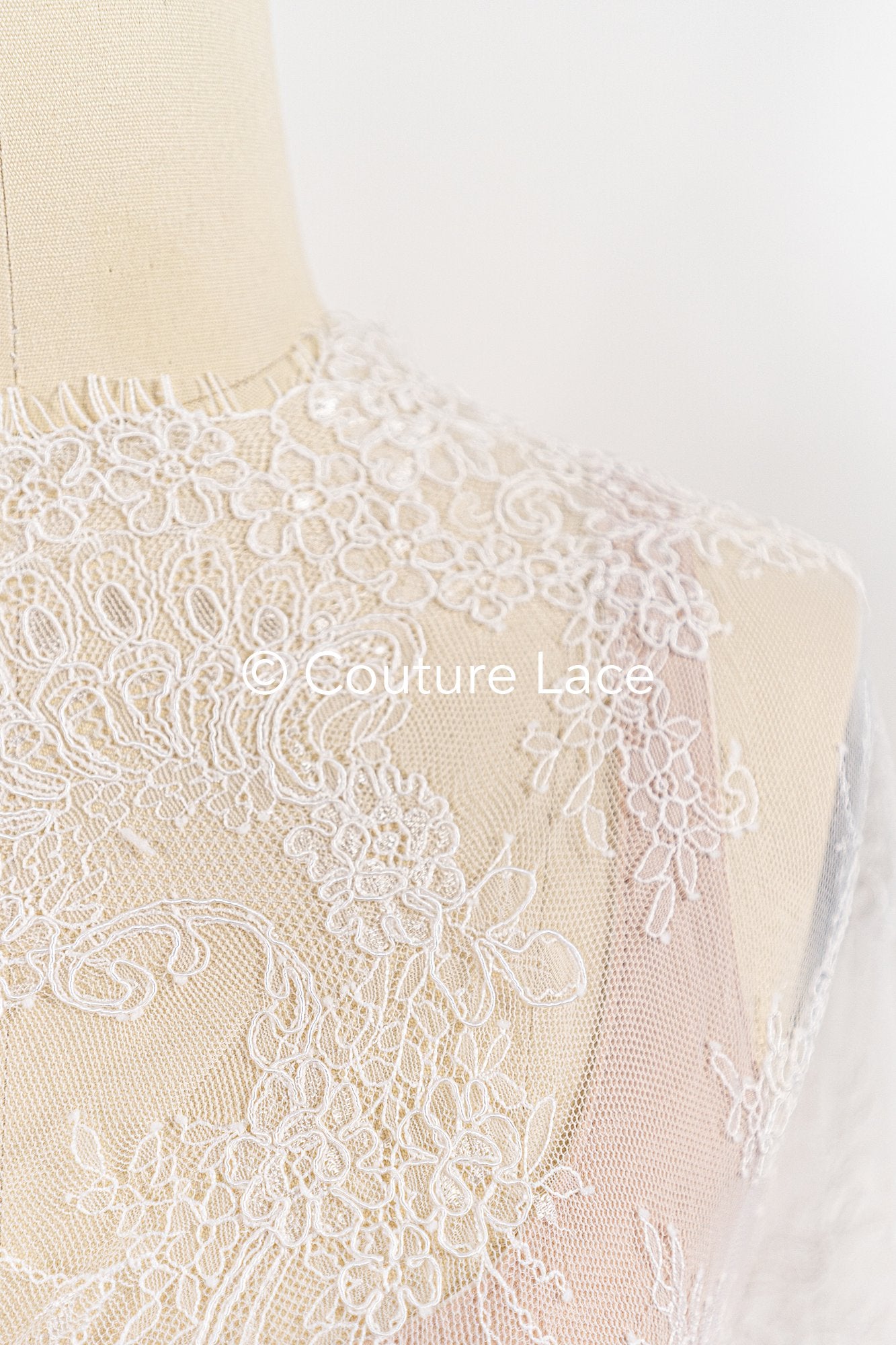 3 meters of French Chantilly lace / French bridal lace / L26-872